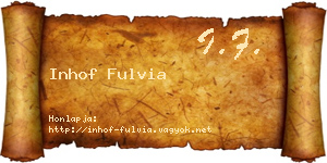 Inhof Fulvia névjegykártya